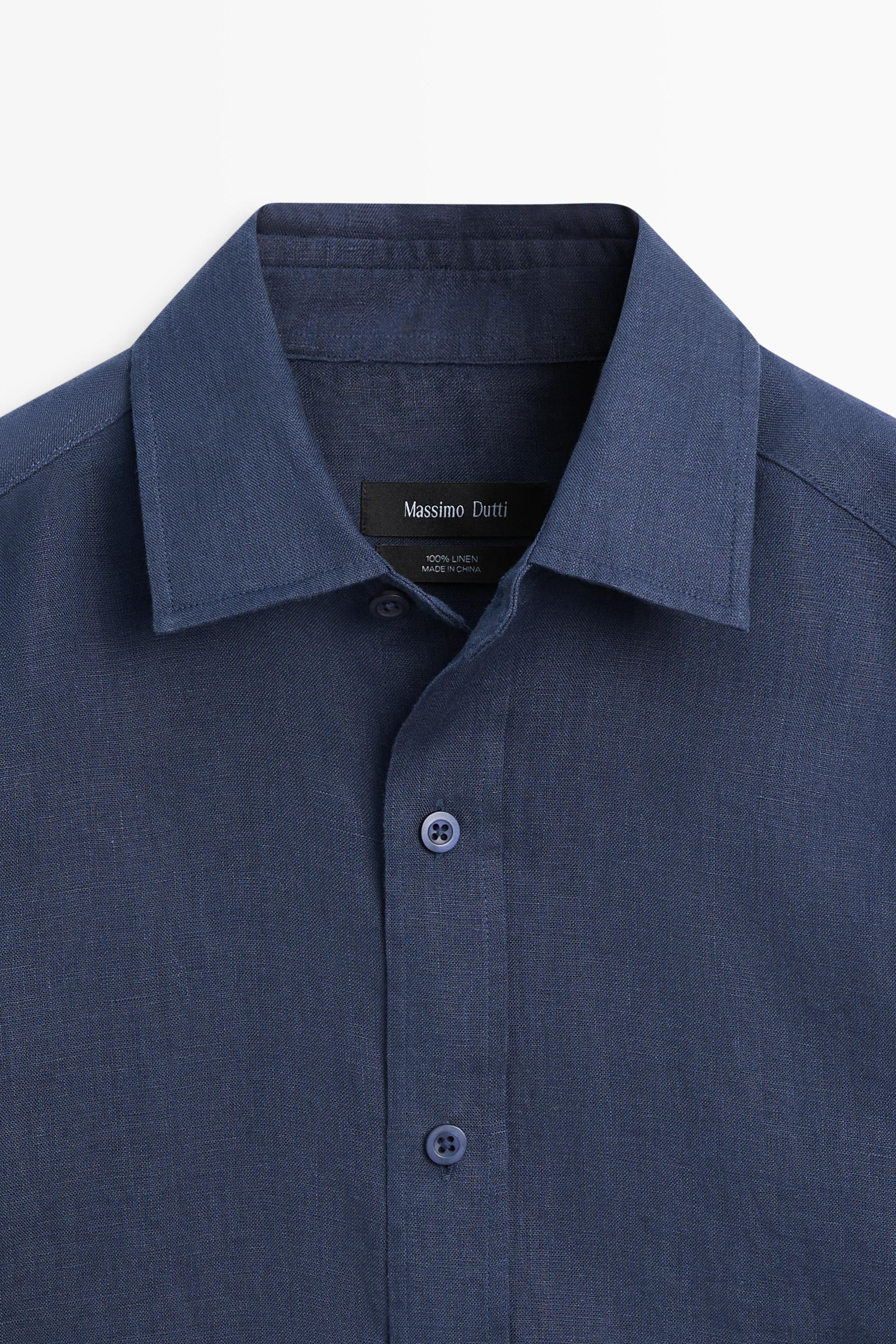 Slim fit 100% linen shirt